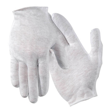 Cotton Glove Liner Full-Finger White Women's