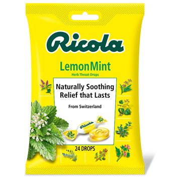 Ricola Lemon Mint Throat Drops, 24 Count