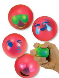 Kids Love Stickers Emoji Squeeze Balls 2-1/2 Inch