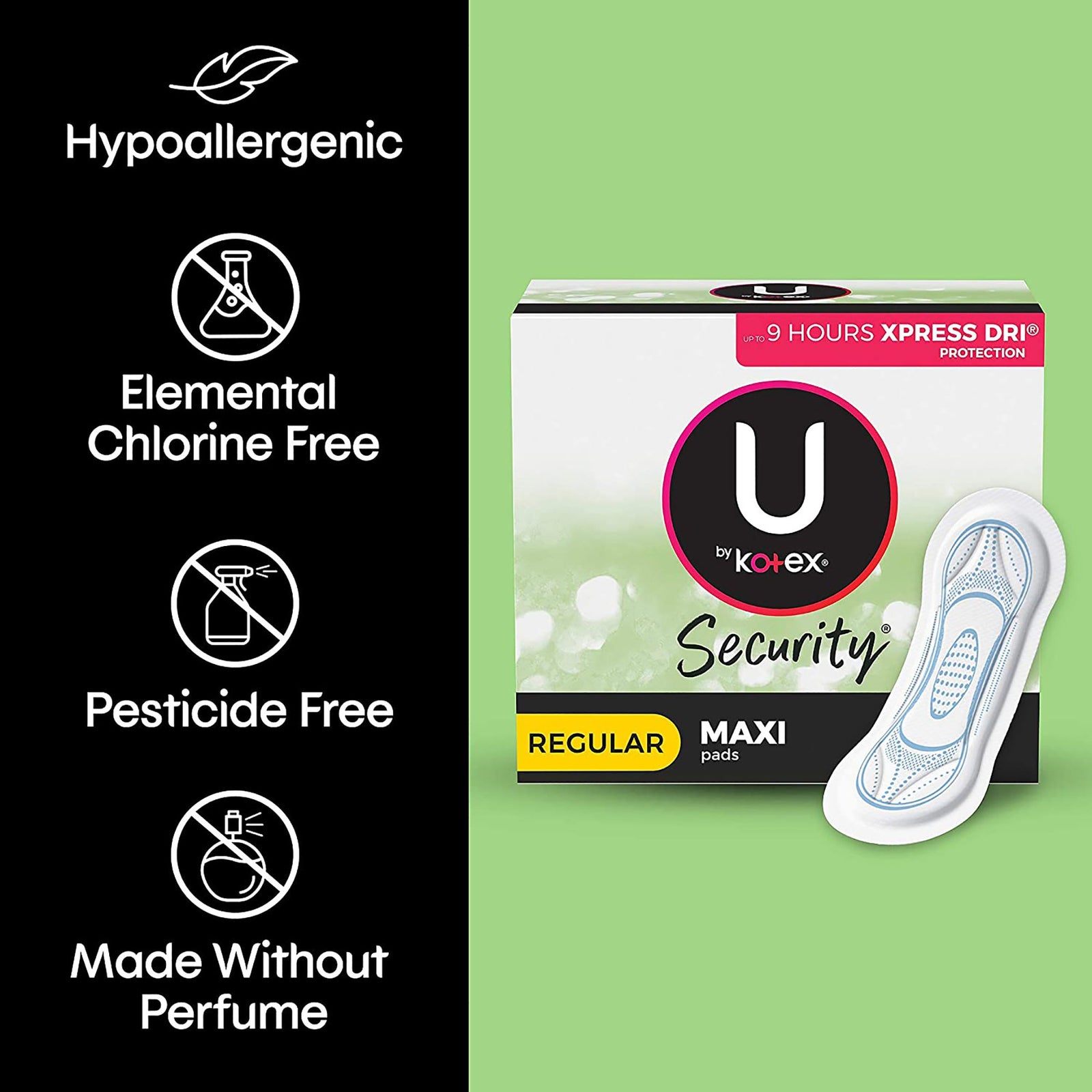 U by Kotex Security Maxi Regular Absorbency Feminine Pads