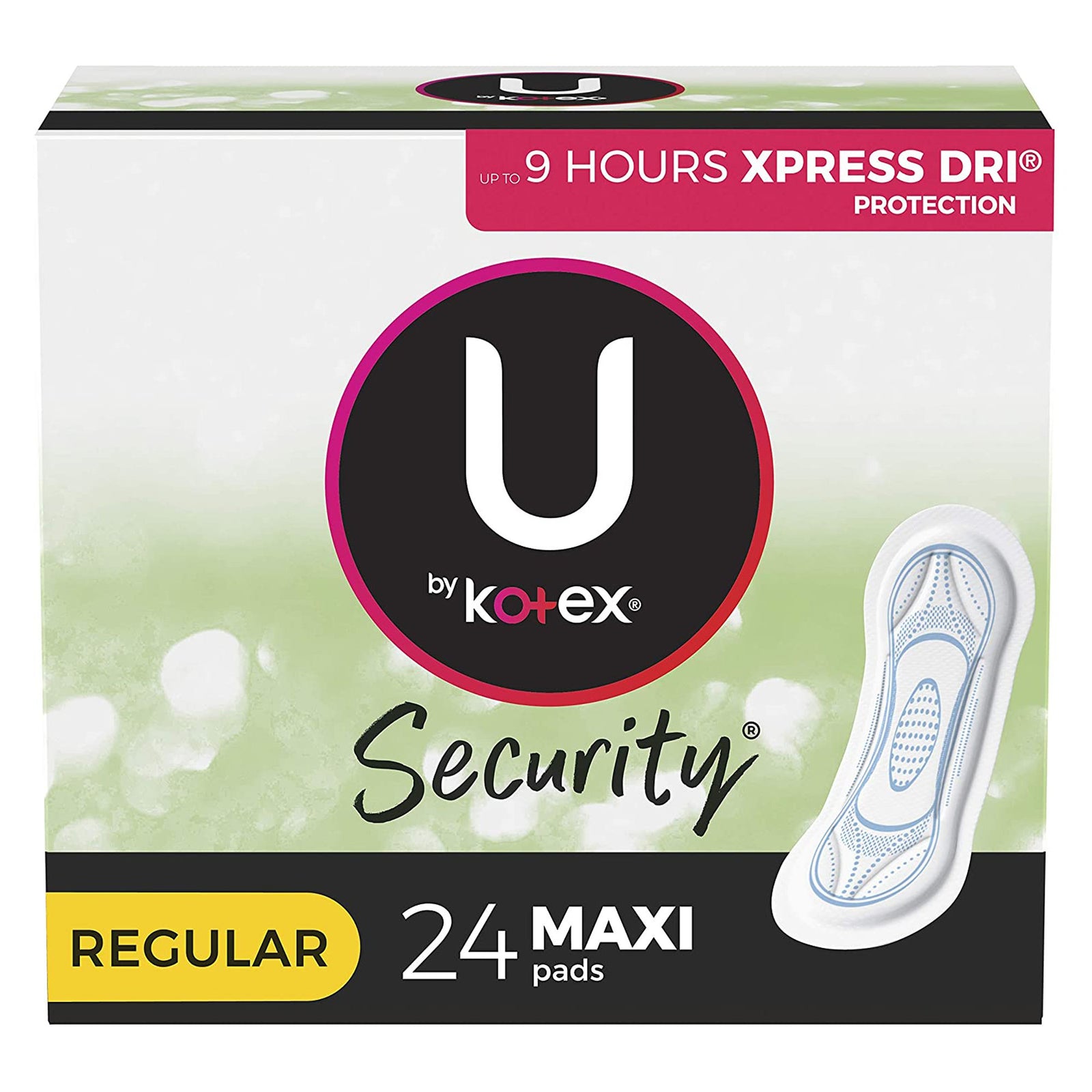 U by Kotex Security Maxi Regular Absorbency Feminine Pads