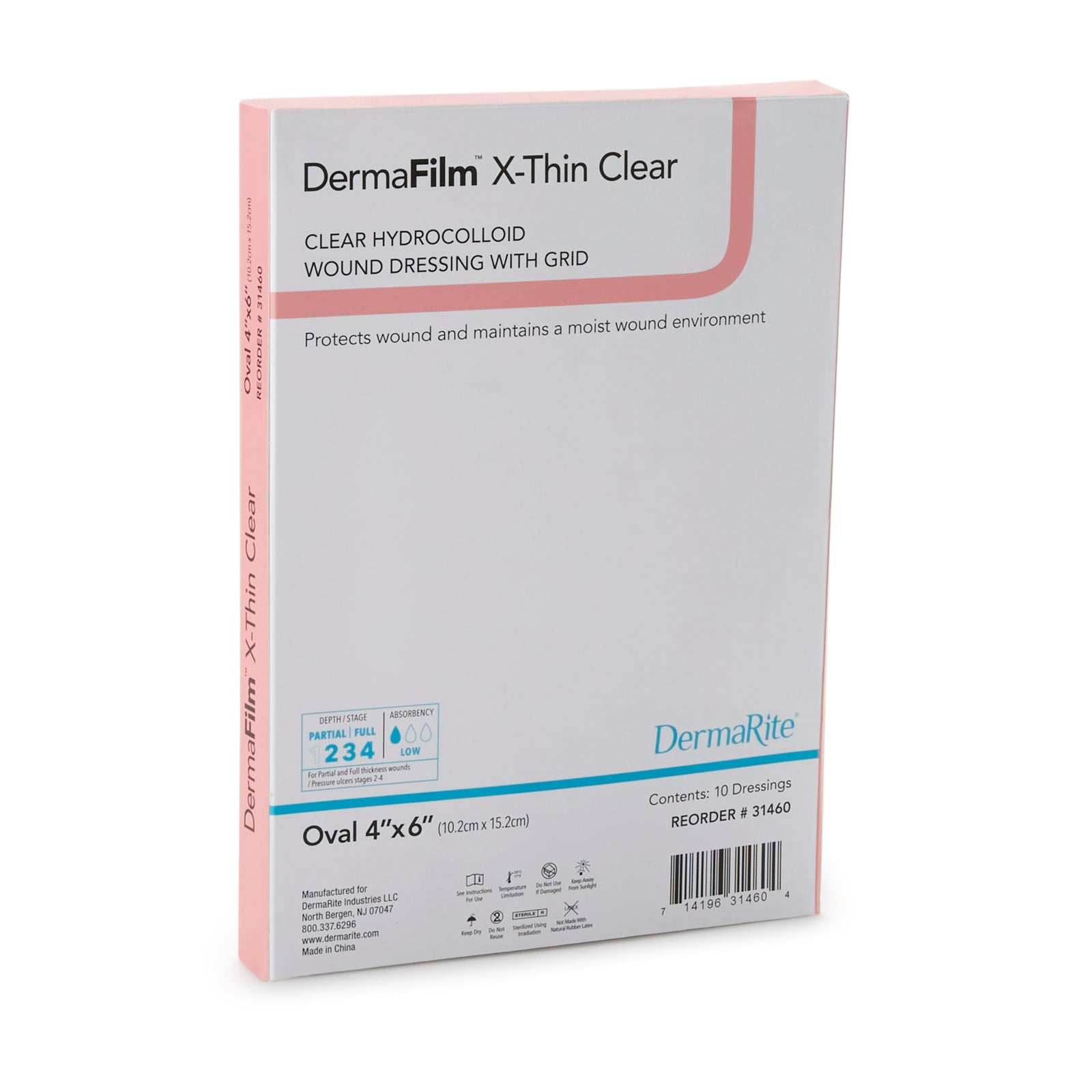 DermaFilm® Thin Hydrocolloid Dressing 4 x 6 Inch Oval