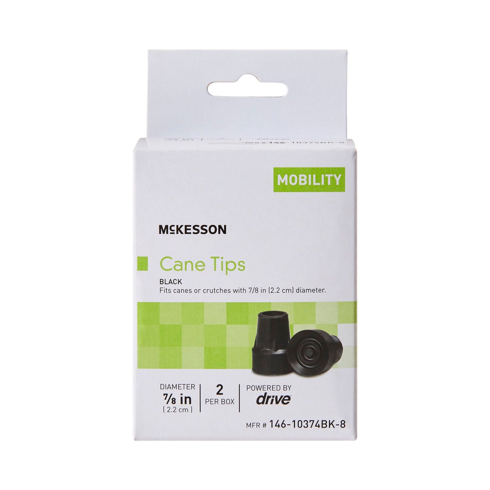 McKesson Cane/Crutch Tips, Black, 7/8 Inch