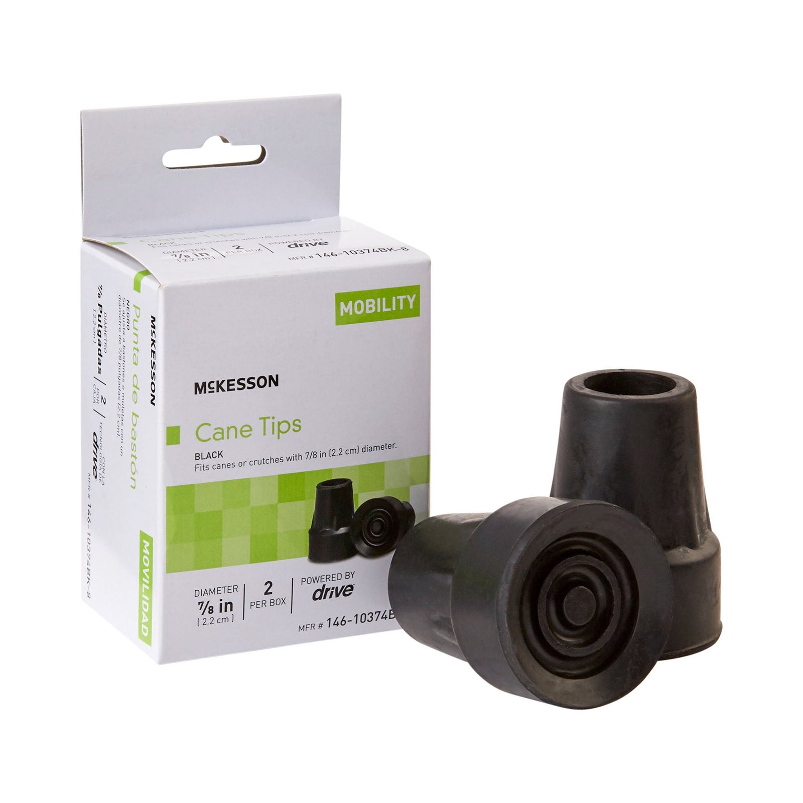 McKesson Cane/Crutch Tips, Black, 7/8 Inch