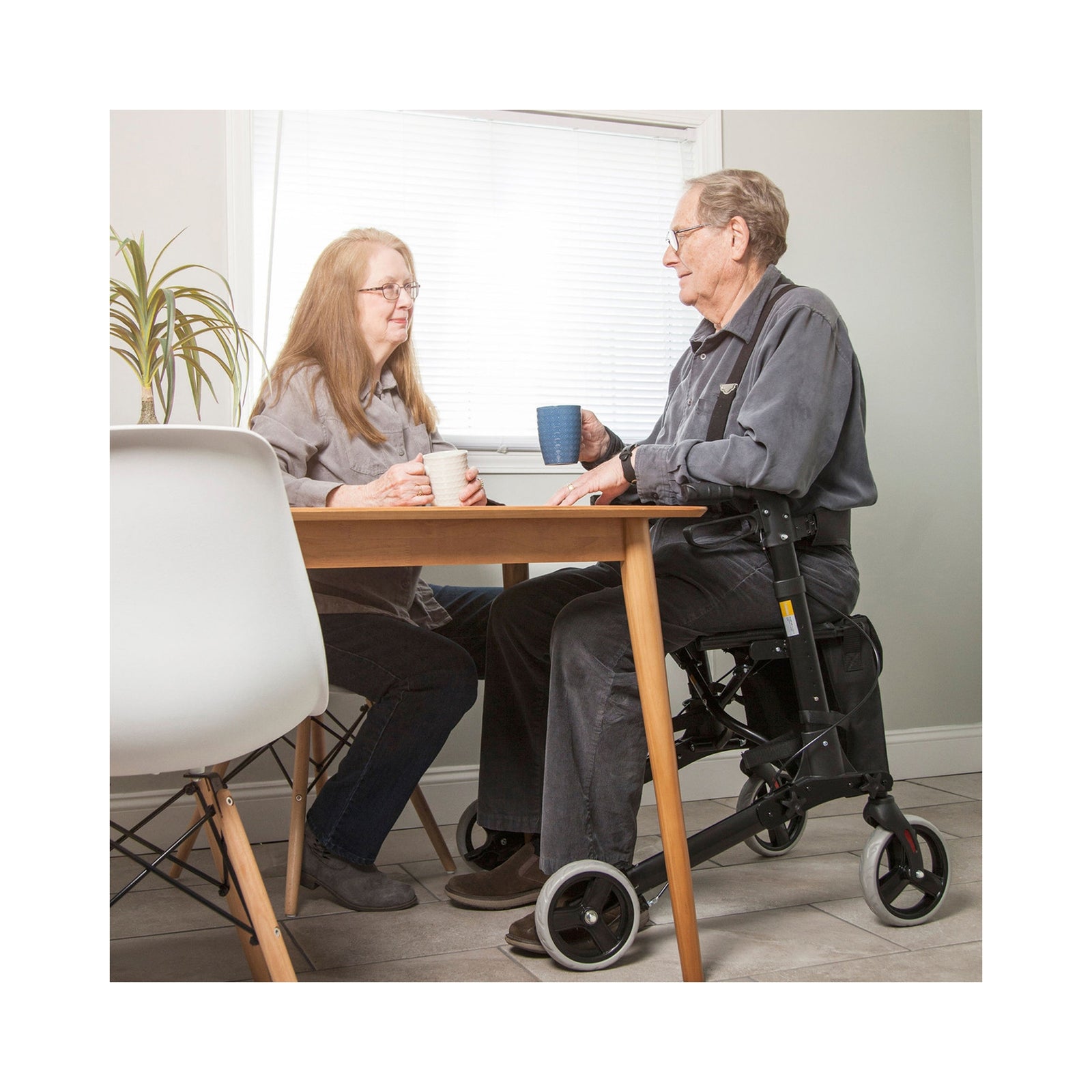 HealthSmart Gateway Titanium Gray 4 Wheel Rollator with Adjustable Height