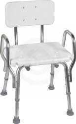 Mabis® Shower Chair with Fixed Arms and Backrest - 19 Inch Seat Width