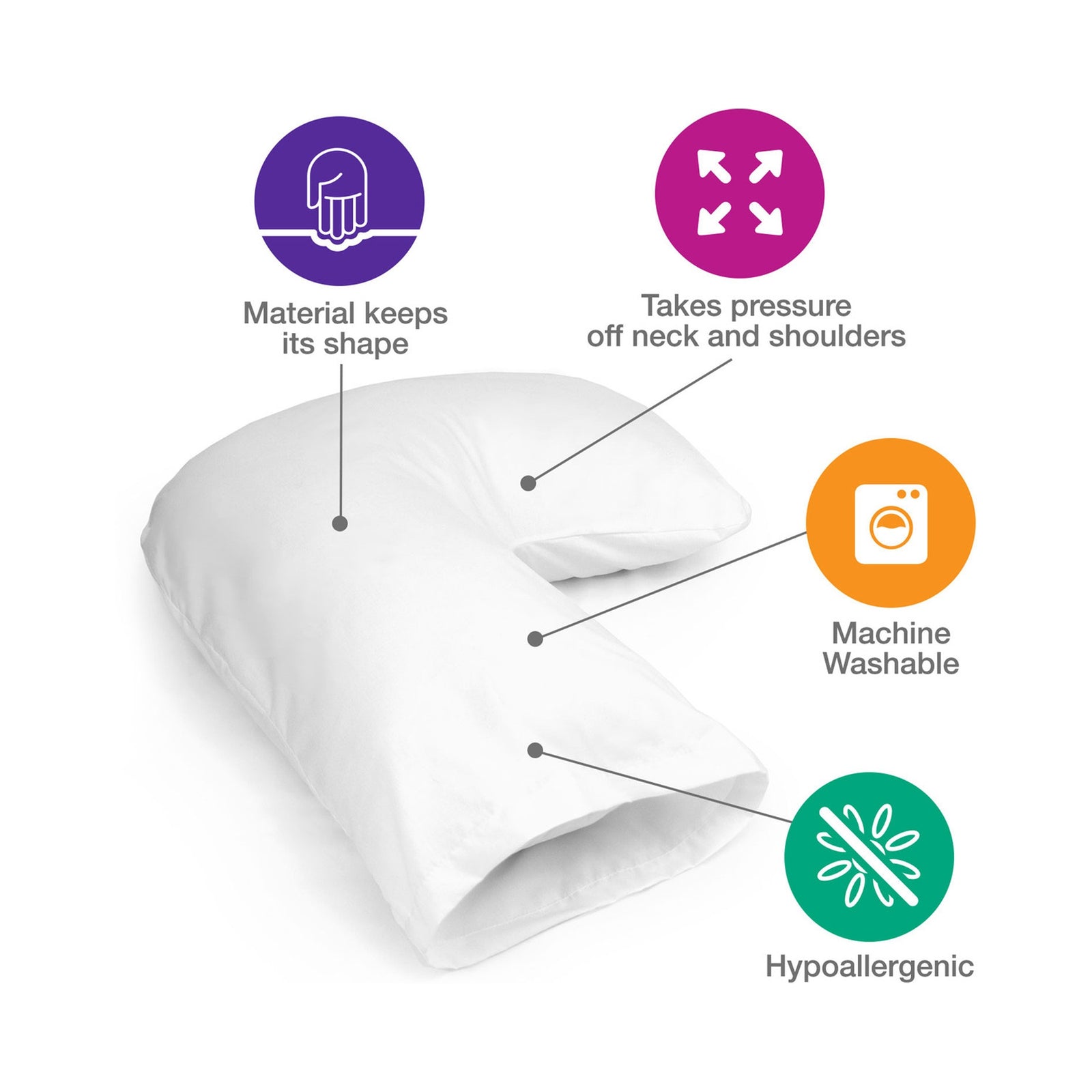 Hugg-A-Pillow® Bed Pillow 17 x 22 Inch White