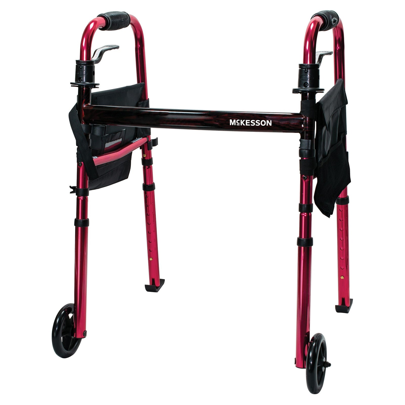 McKesson Travel Walker Adjustable Height with 5-Inch Wheels