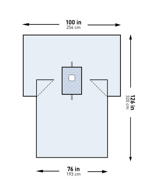 McKesson Breast Surgical Drape 100"W x 76"W x 126"L Sterile
