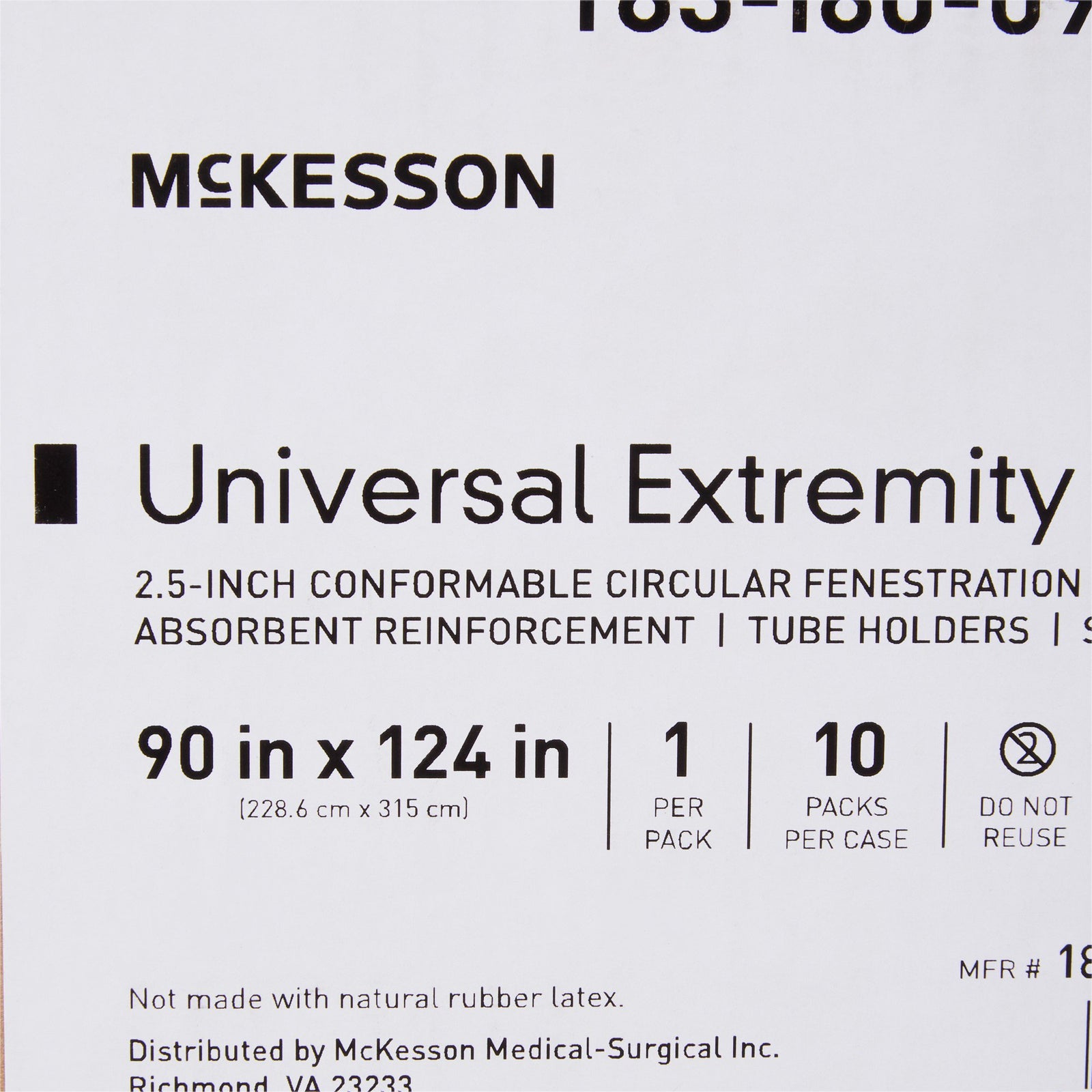 McKesson Universal Extremity Orthopedic Drape 90" W x 124" L