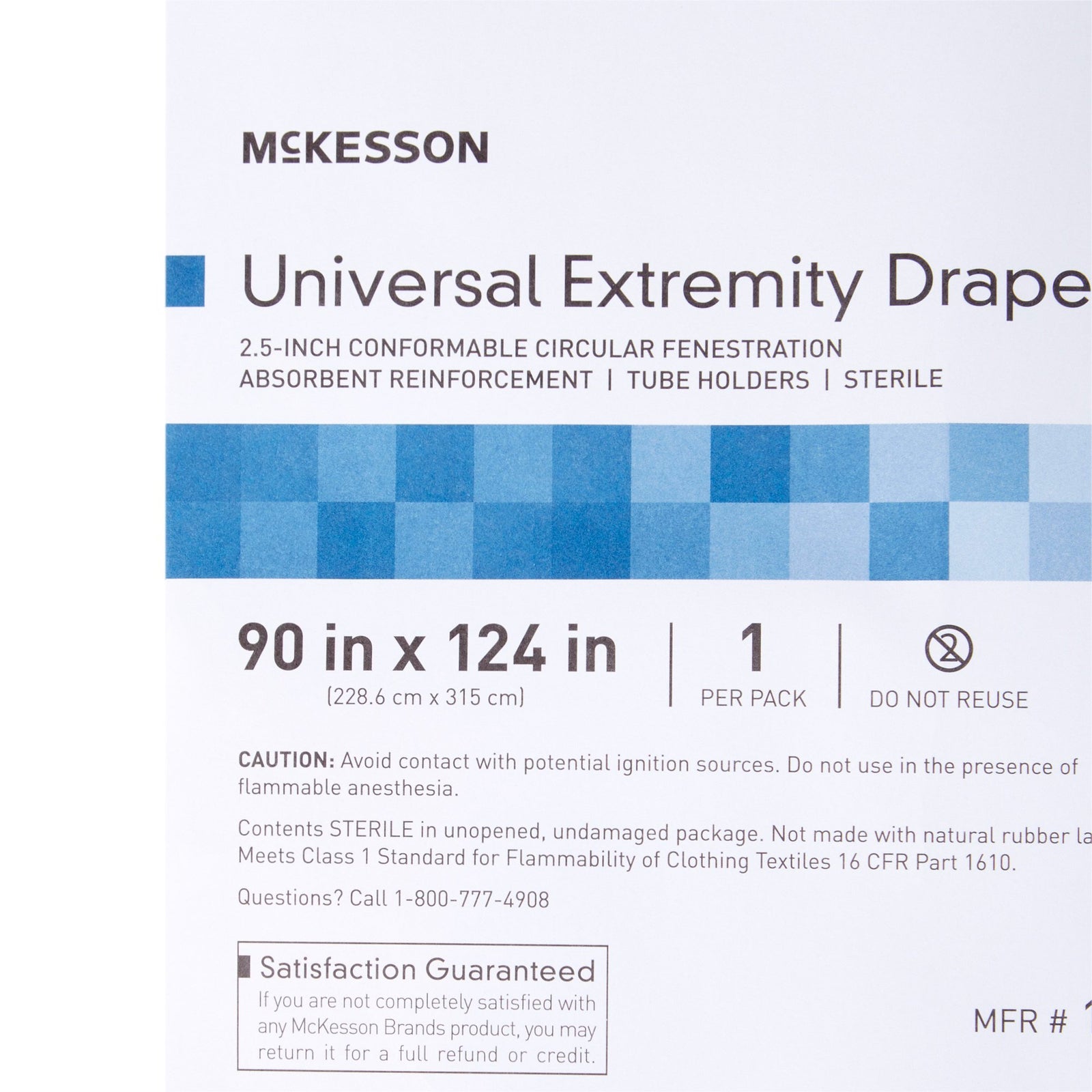 McKesson Universal Extremity Orthopedic Drape 90" W x 124" L
