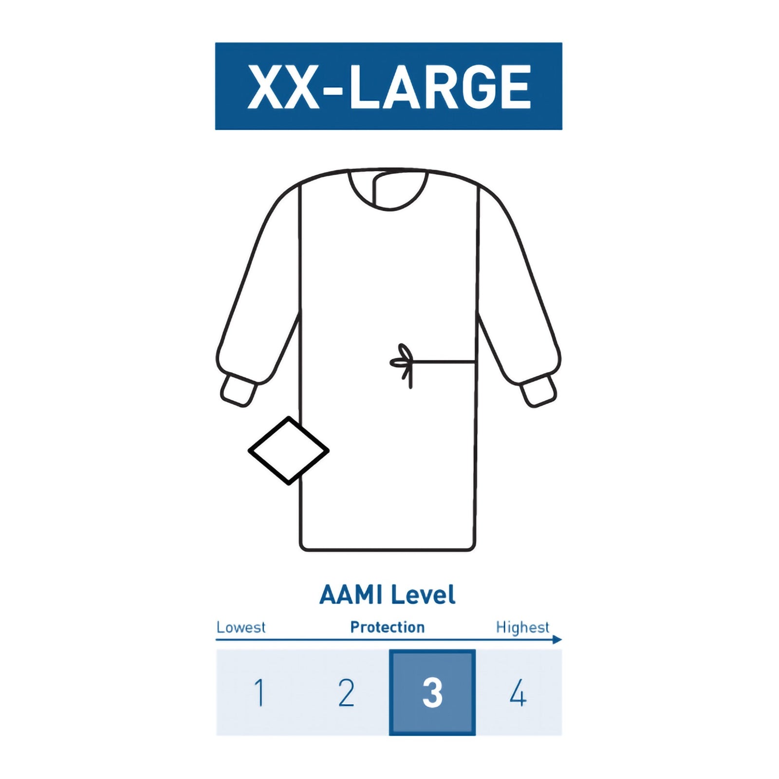 McKesson Non-Reinforced Surgical Gown with Towel 2X-Large Blue Sterile AAMI Level 3