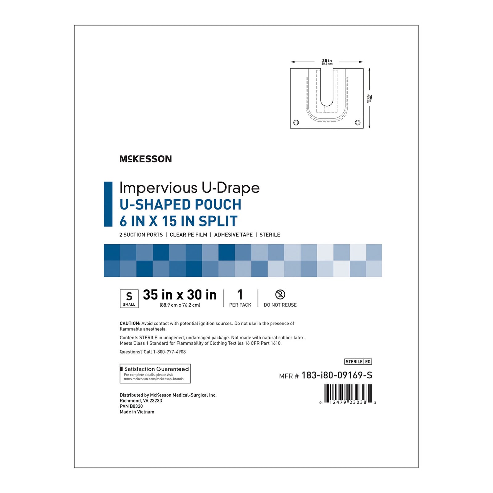 McKesson Orthopedic U-Drape with Pouch 35" x 30"