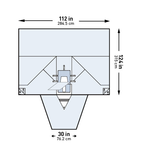 McKesson LAVH Laparotomy Abdominal Drape 112" x 30" x 124"