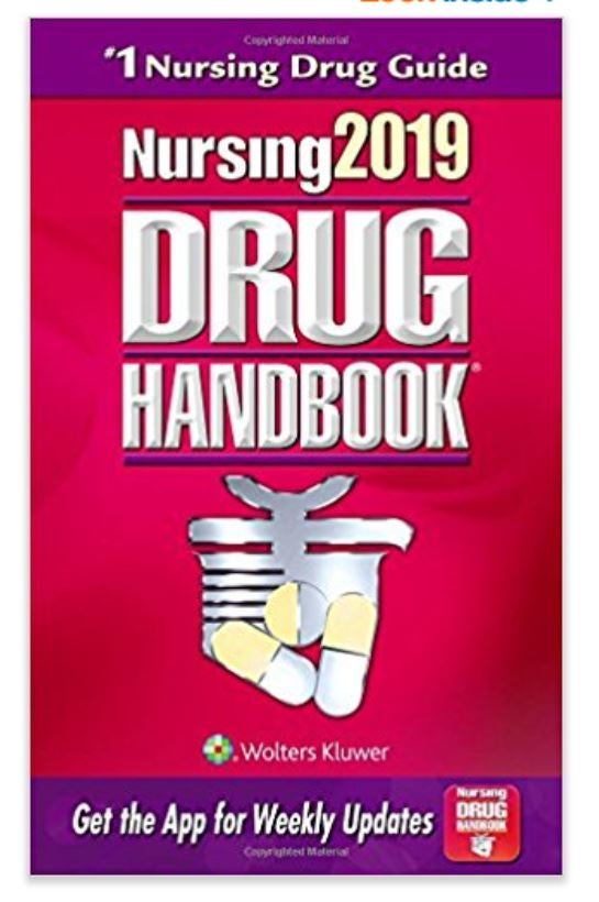 Wolters Kluwer Lippincott Nursing Drug Handbook 2019