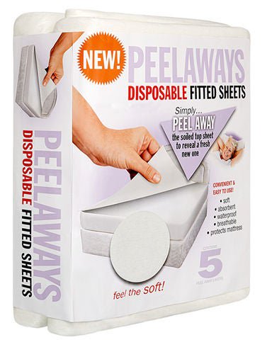 PeelAways 3-Layer Disposable Fitted Sheets, Twin XL, 5 Count