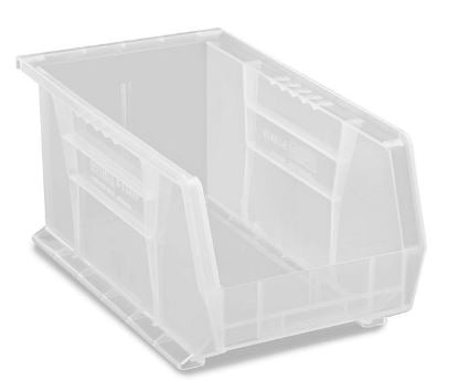 Uline Clear Plastic Stackable Storage Bins