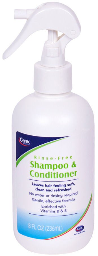 Carex Rinse-Free Shampoo and Conditioner, 8 oz