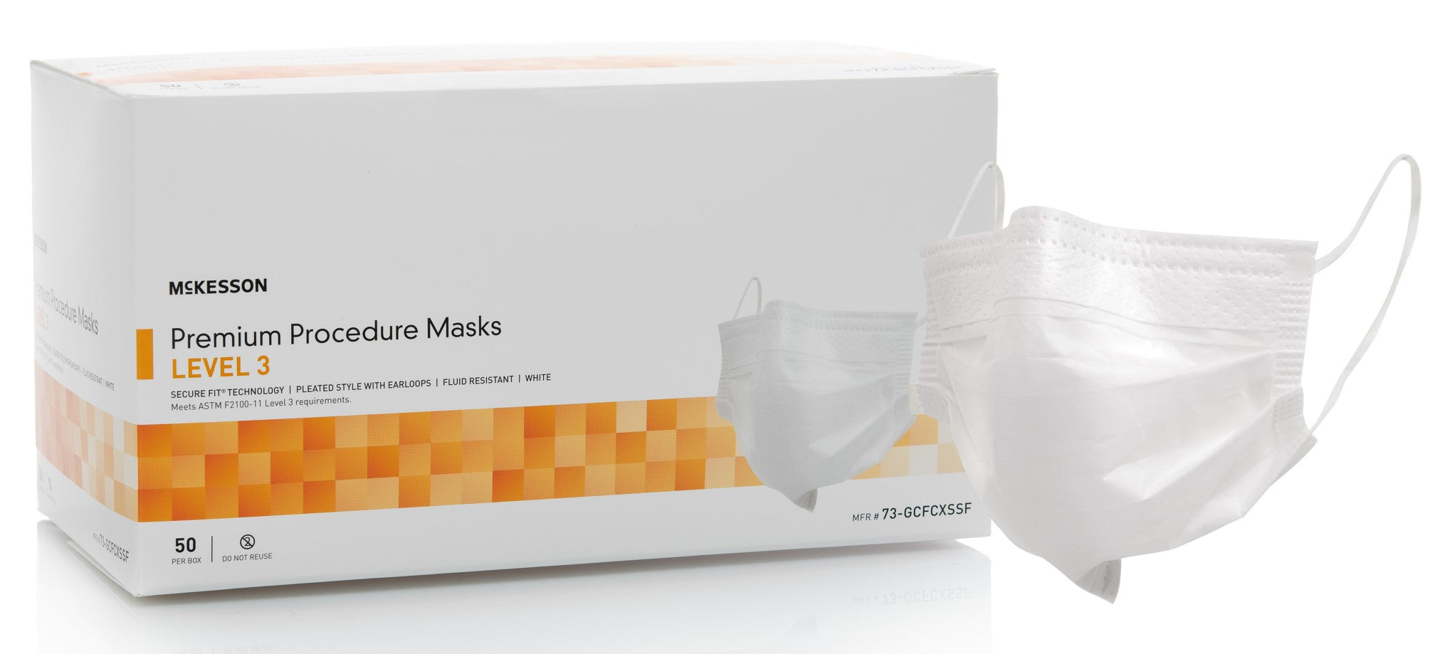 McKesson Procedure Mask with Earloops ASTM Level 3