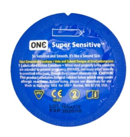 ONE® Super Sensitive Lubricated Condoms One Size Fits Most
