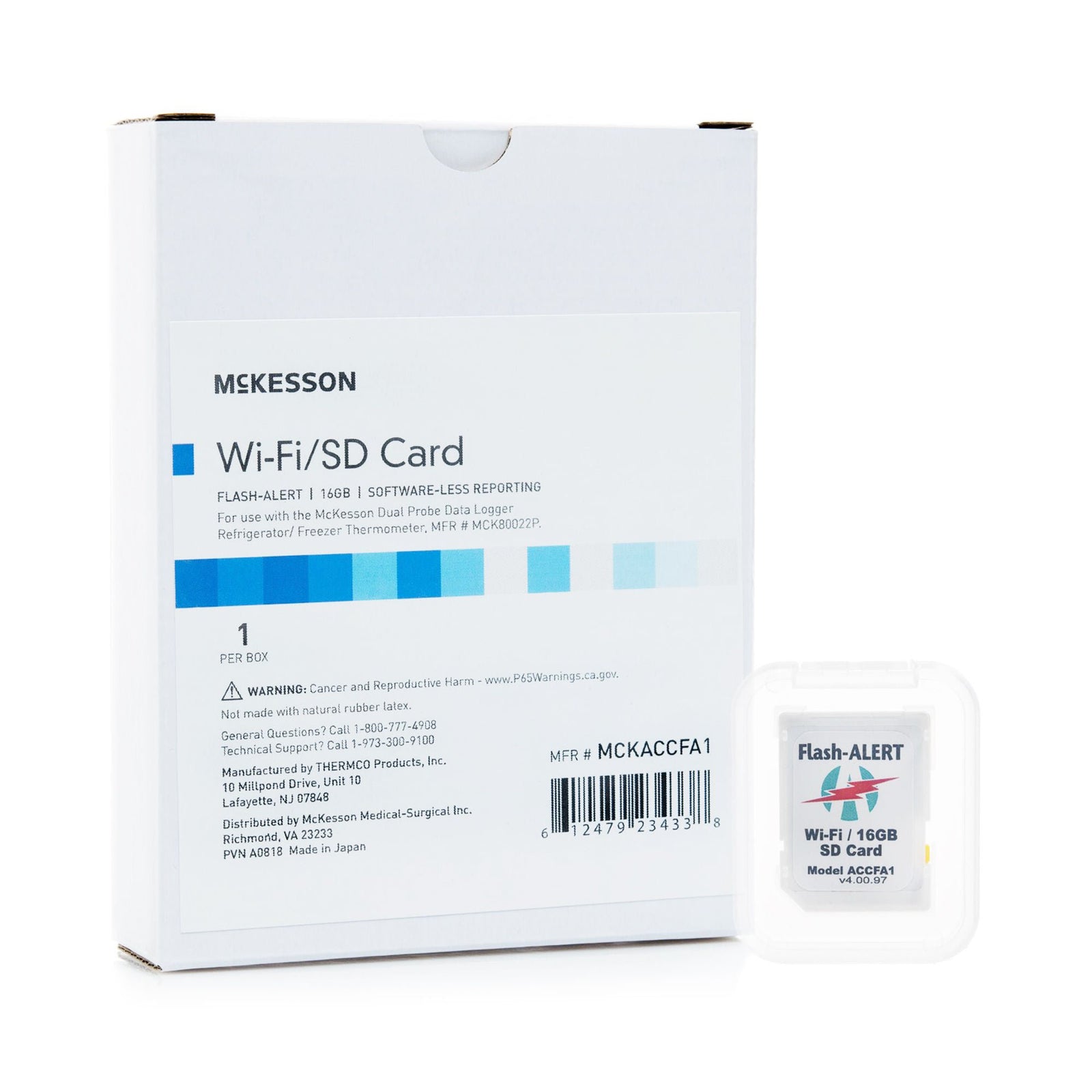 McKesson Flash-ALERT Wi-Fi/SD Card, 16 GB, for MCK80022P Dual-Probe Data Logger