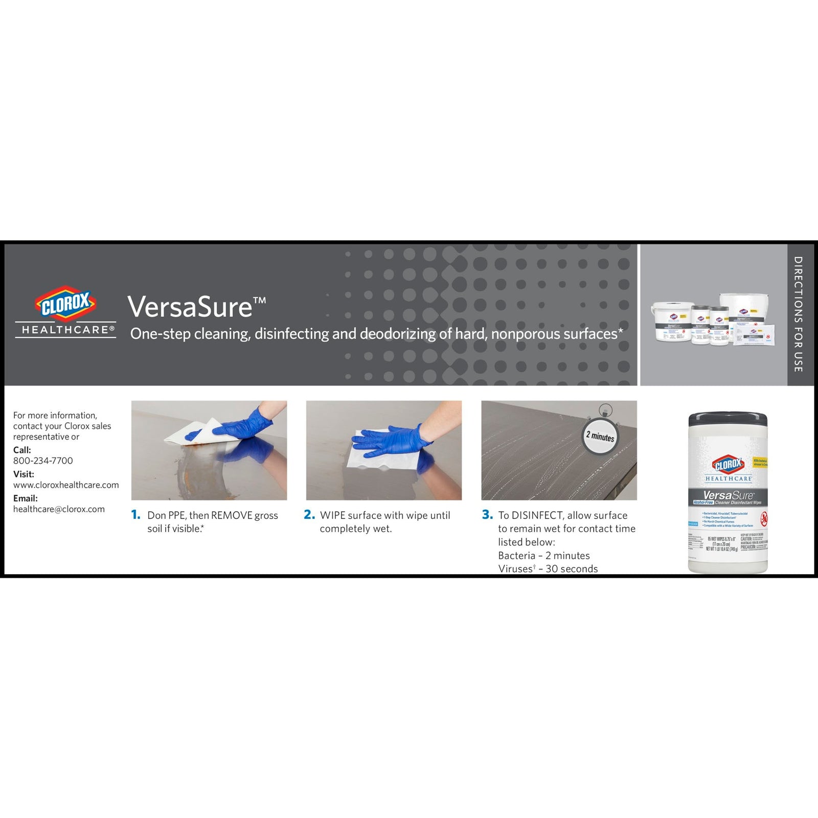 Clorox VersaSure Surface Disinfectant Wipes