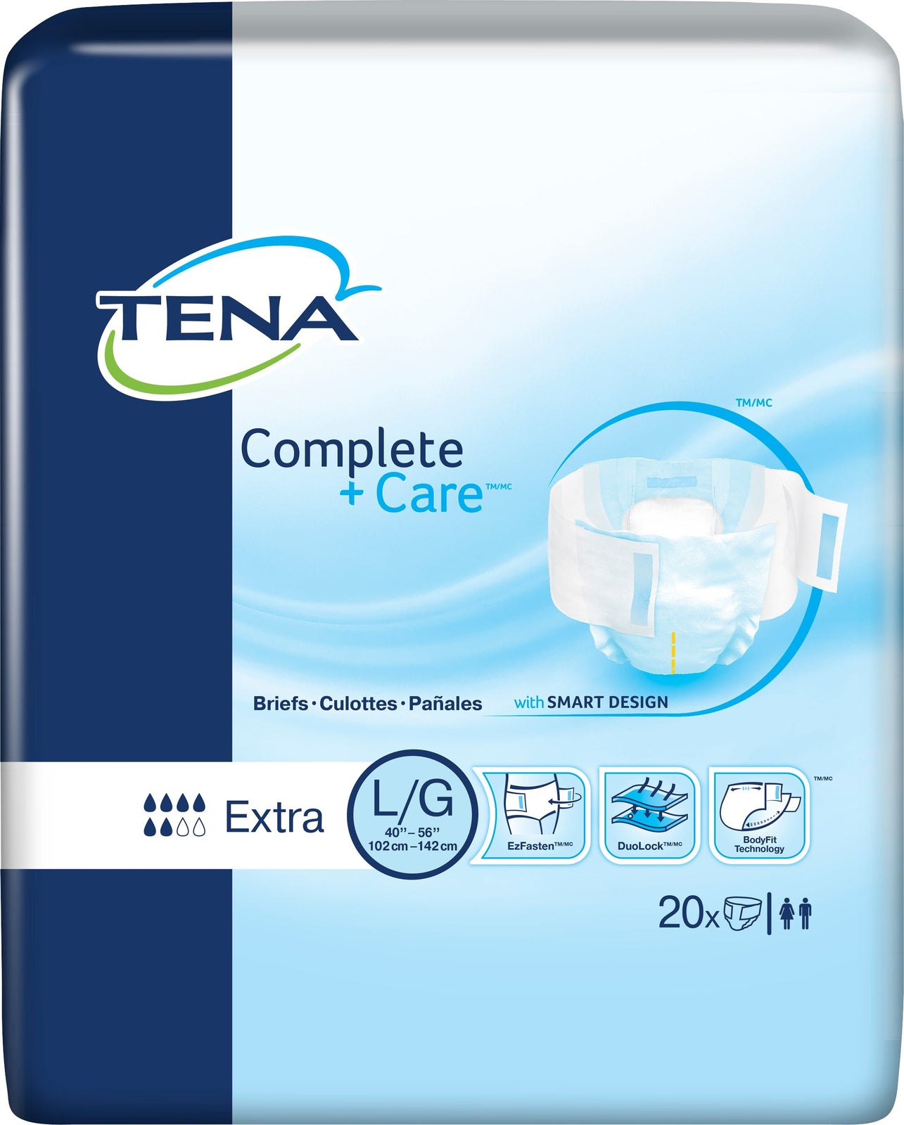 TENA Complete+Care Wetness Indicator Brief – Large