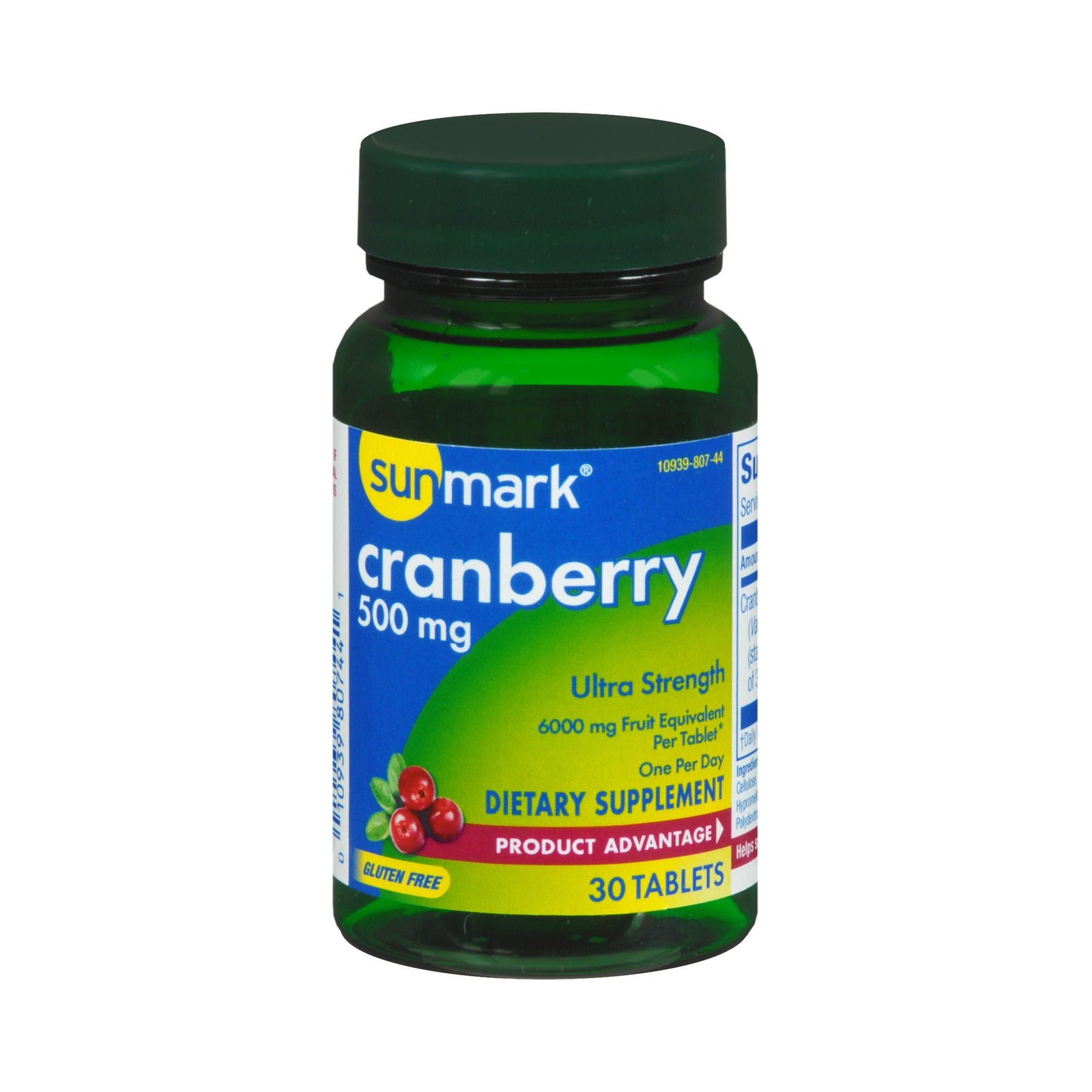 sunmark Cranberry Tablets, 500 mg, 30 Count