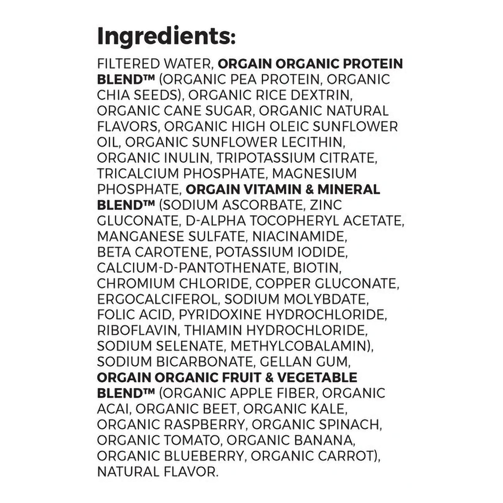 ORGAIN LLC Vegan Nutritional Shake