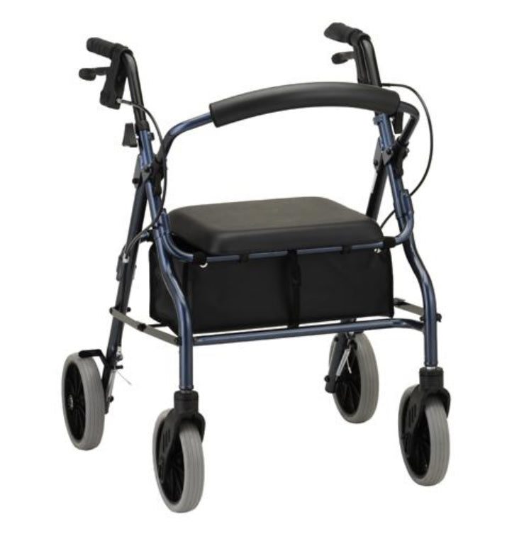 Zoom 22 Blue 4 Wheel Rollator with Adjustable Height and Folding Frame