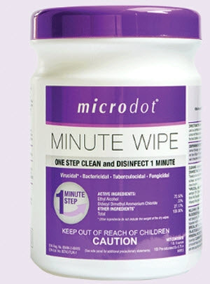microdot® Minute Wipe Surface Disinfectant Cleaner - Case of 12 Canisters