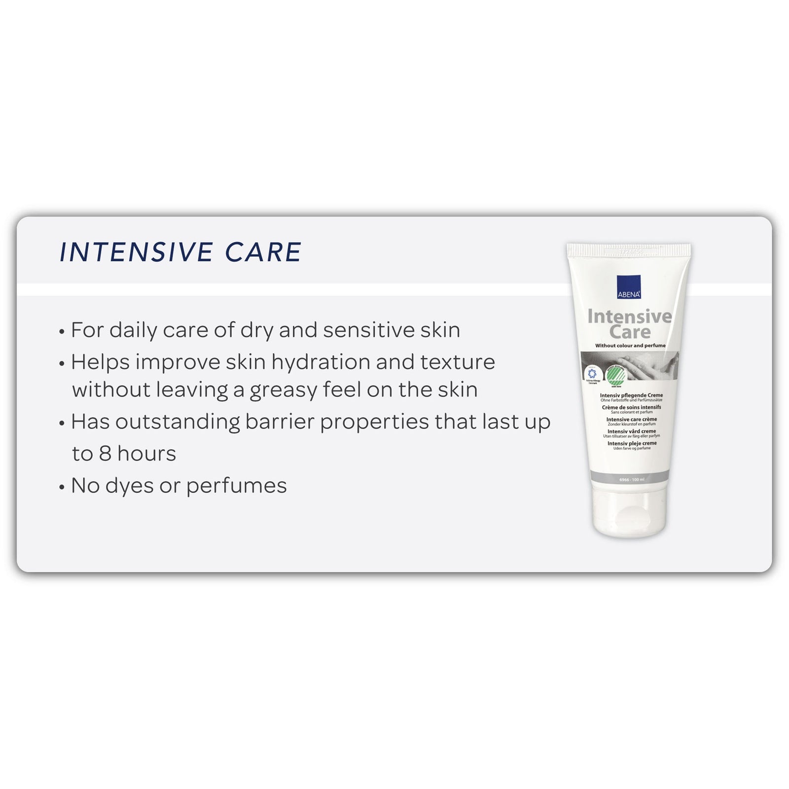 Abena Intensive Care Lipids 70% Unscented Moisturizing Cream 100mL Tube (Case of 12)
