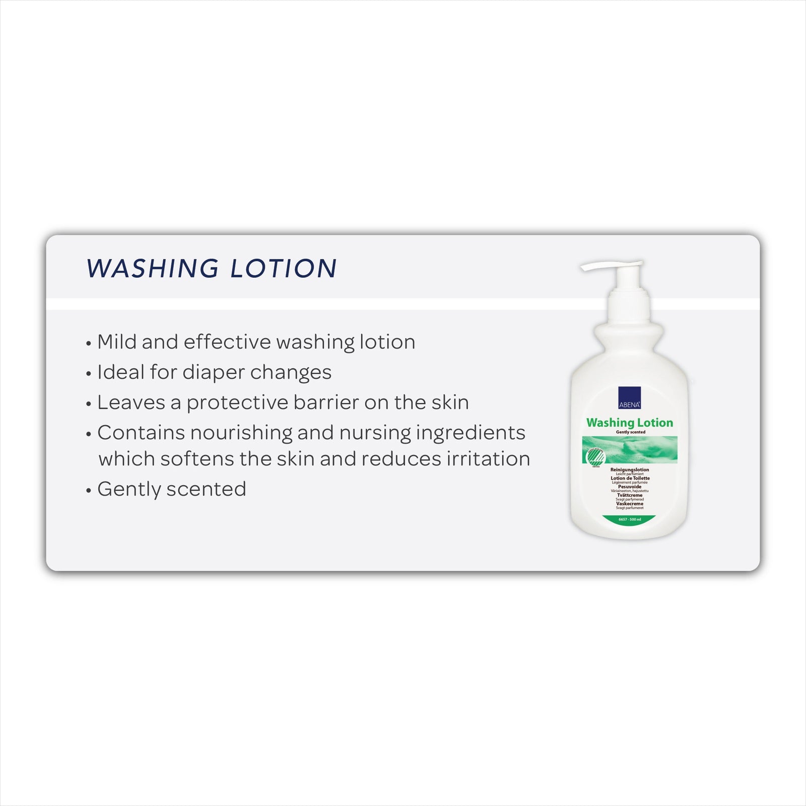 Abena Rinse-Free Body Wash Lotion 16.9 oz Pump Bottle