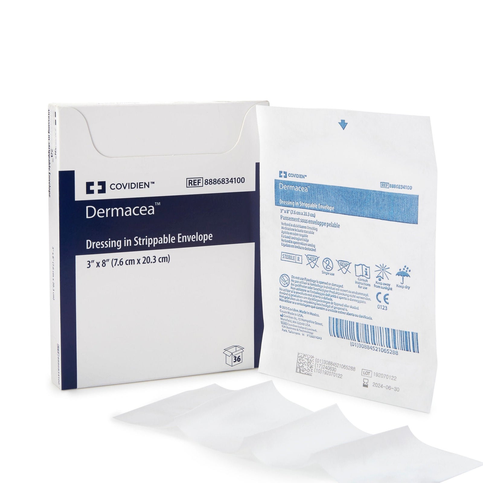 Cardinal Health Dermacea Non-Adherent Dressing, 3 x 8 Inch