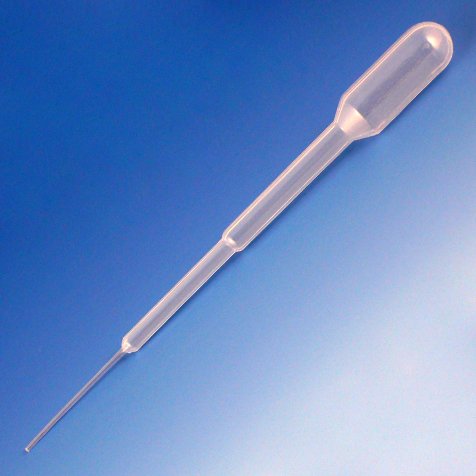 Globe Scientific Transfer Pipette, Fine Tip, Sterile, 1.5 mL, 104 mm