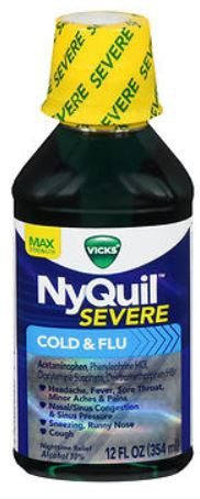 NyQuil Severe Cold & Flu Relief Liquid 12 oz