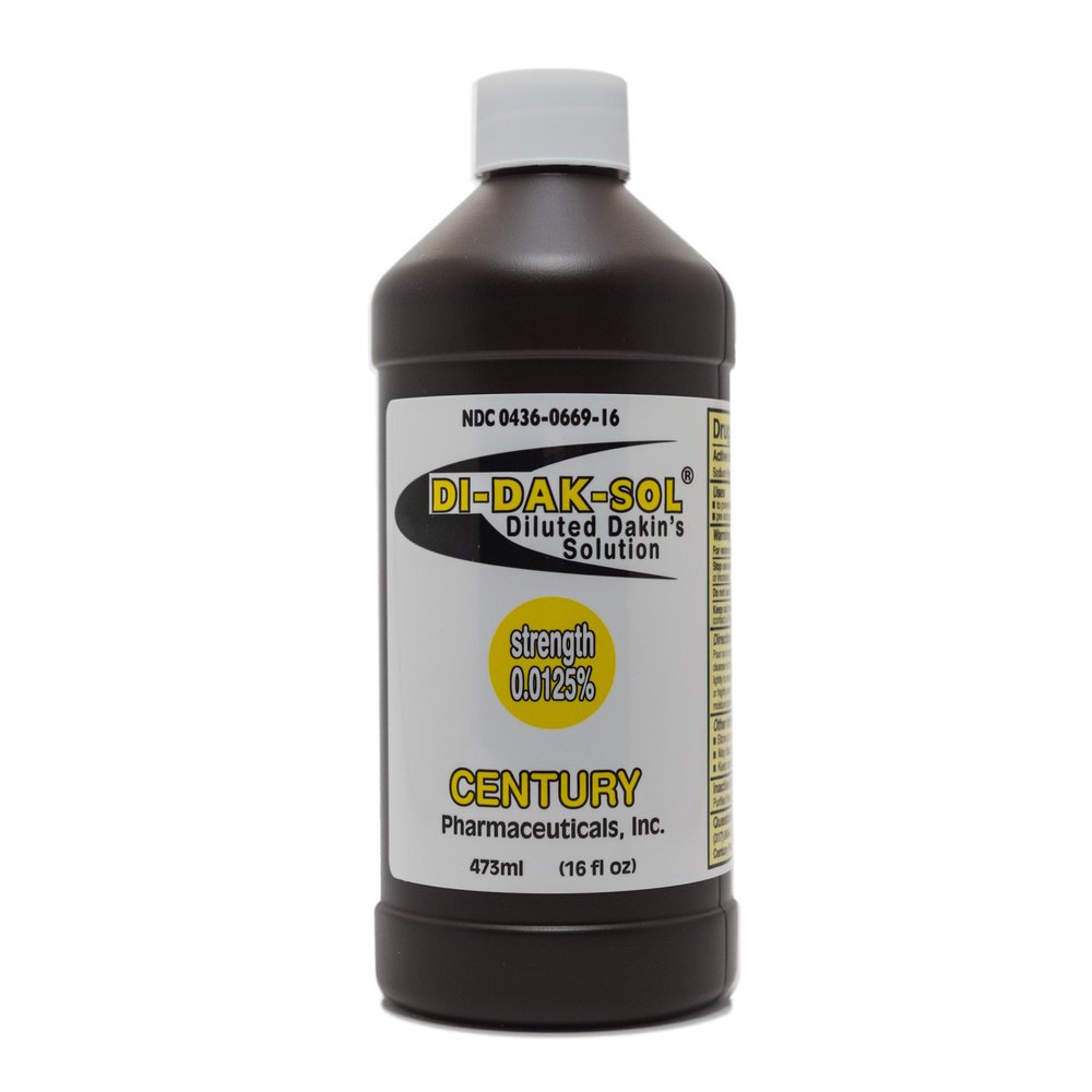 Di-Dak-Sol Diluted Dakin's Solution Antimicrobial Wound Cleanser, 16 oz