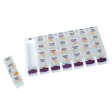 Ezy Dose Pop Out Push-Button Medtime Planner 7 Day 4 Dose Pill Organizer (Pack of 6)