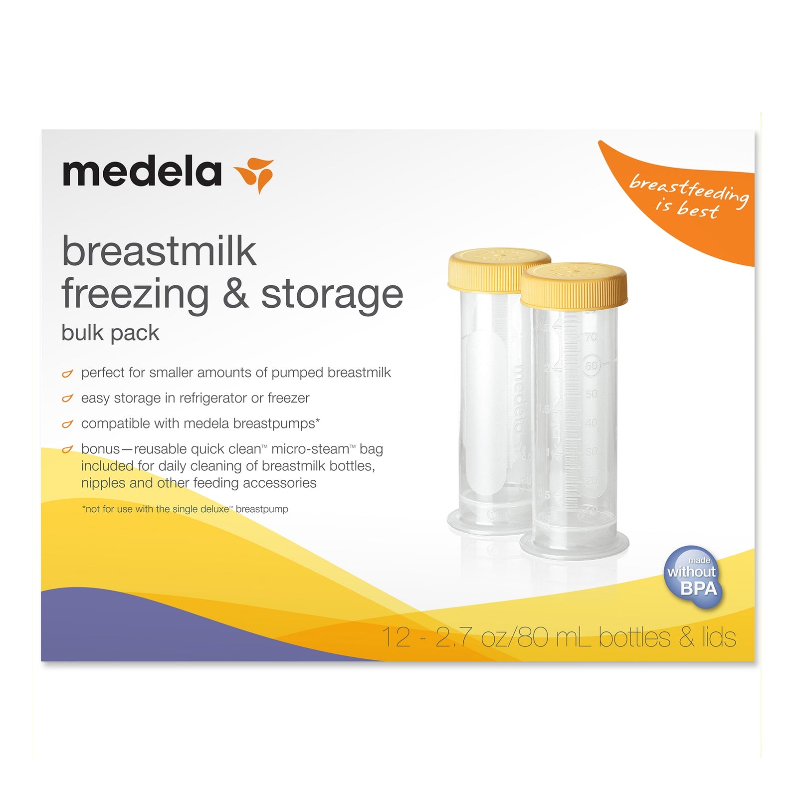 Medela Breast Milk Storage Bottle 2.7 oz Clear
