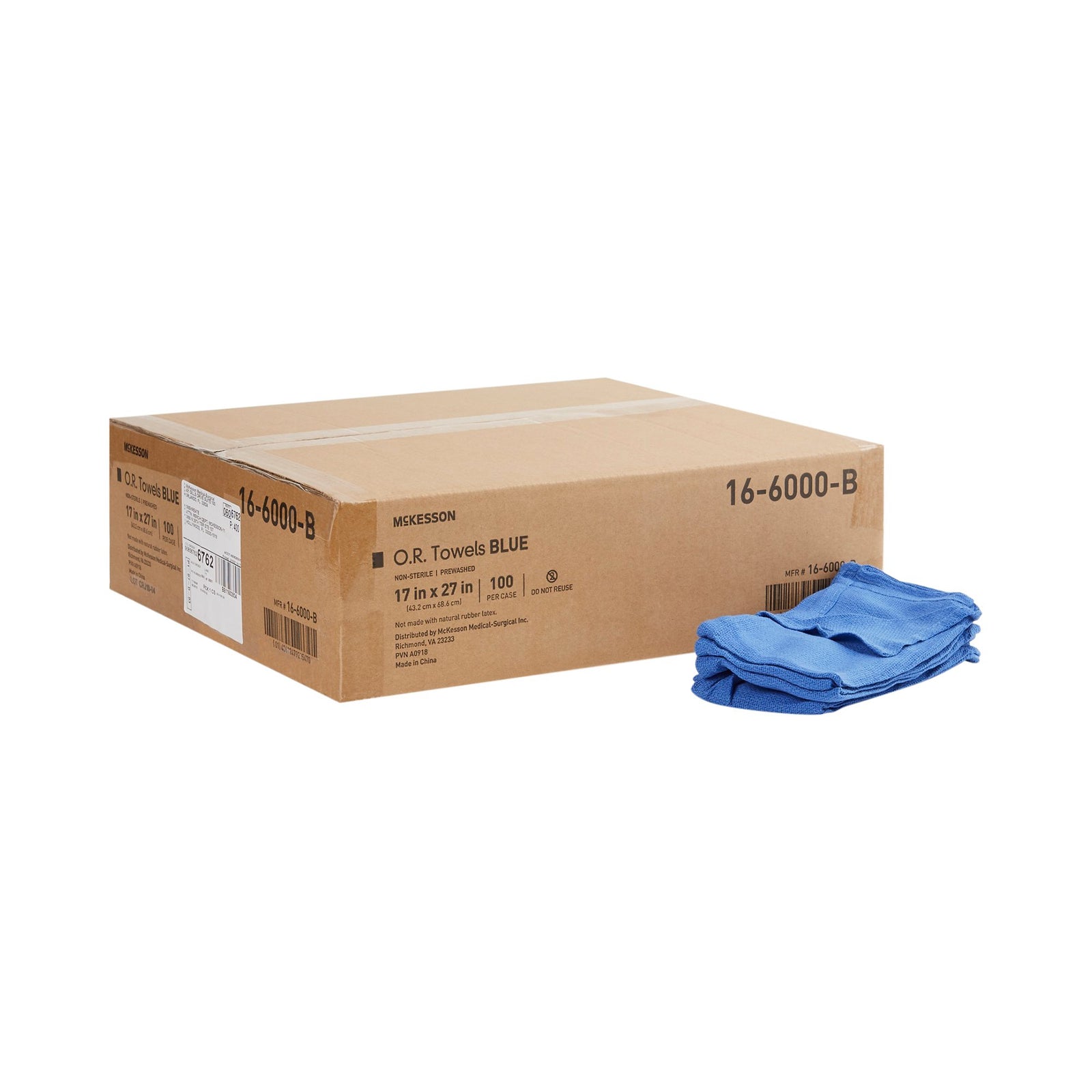 McKesson O.R. Towels, Blue, Non-Sterile