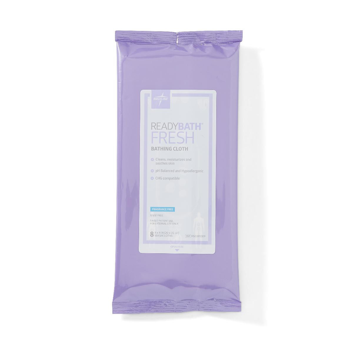 ReadyBath® Fresh Rinse-Free Bath Wipes, Unscented, 8 Count per Pack