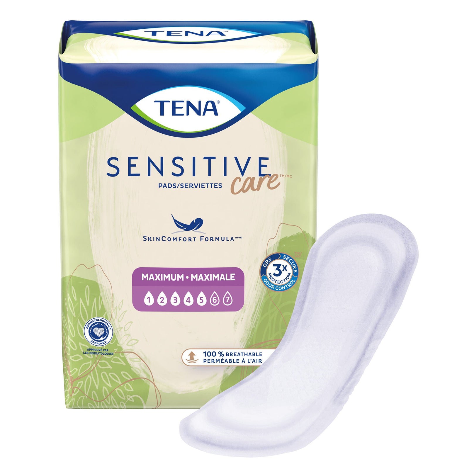 TENA Sensitive Care Maximum Regular Incontinence Pads 6 x 14 Inch