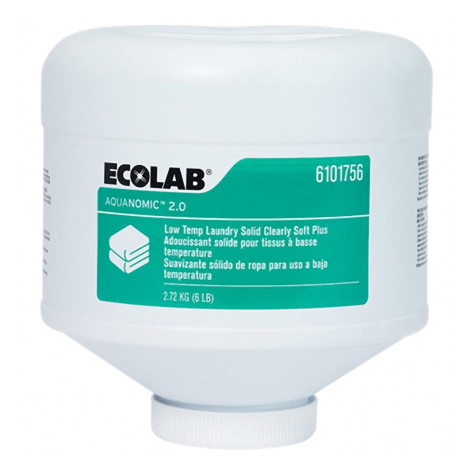 Ecolab Aquanomic 2.0 Solid Clearly Plus Laundry Softener - 6 lbs. Bottle