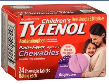 Tylenol Children's 160 mg Grape Chewable Tablets