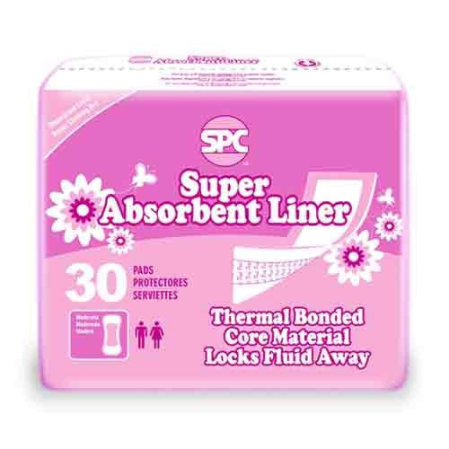 SPC Incontinence Liner 4 x 11 Inch Moderate Absorbency