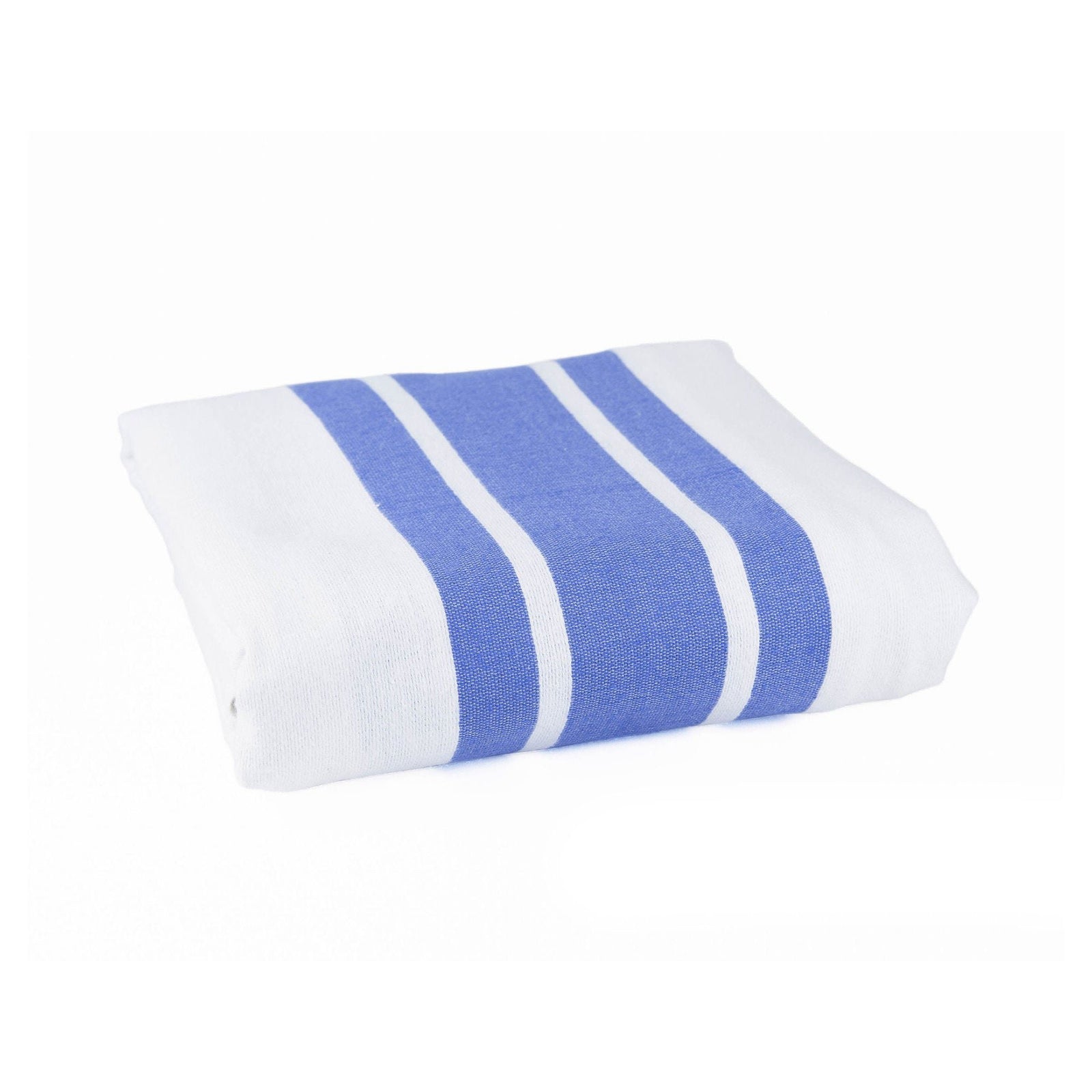 World Trading Bath Blanket, White/Blue Stripe, 70 x 90 in