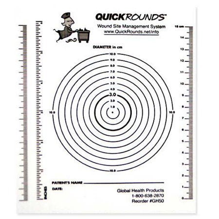 Global Health Products QuickRounds Clear Wound Measuring Grid