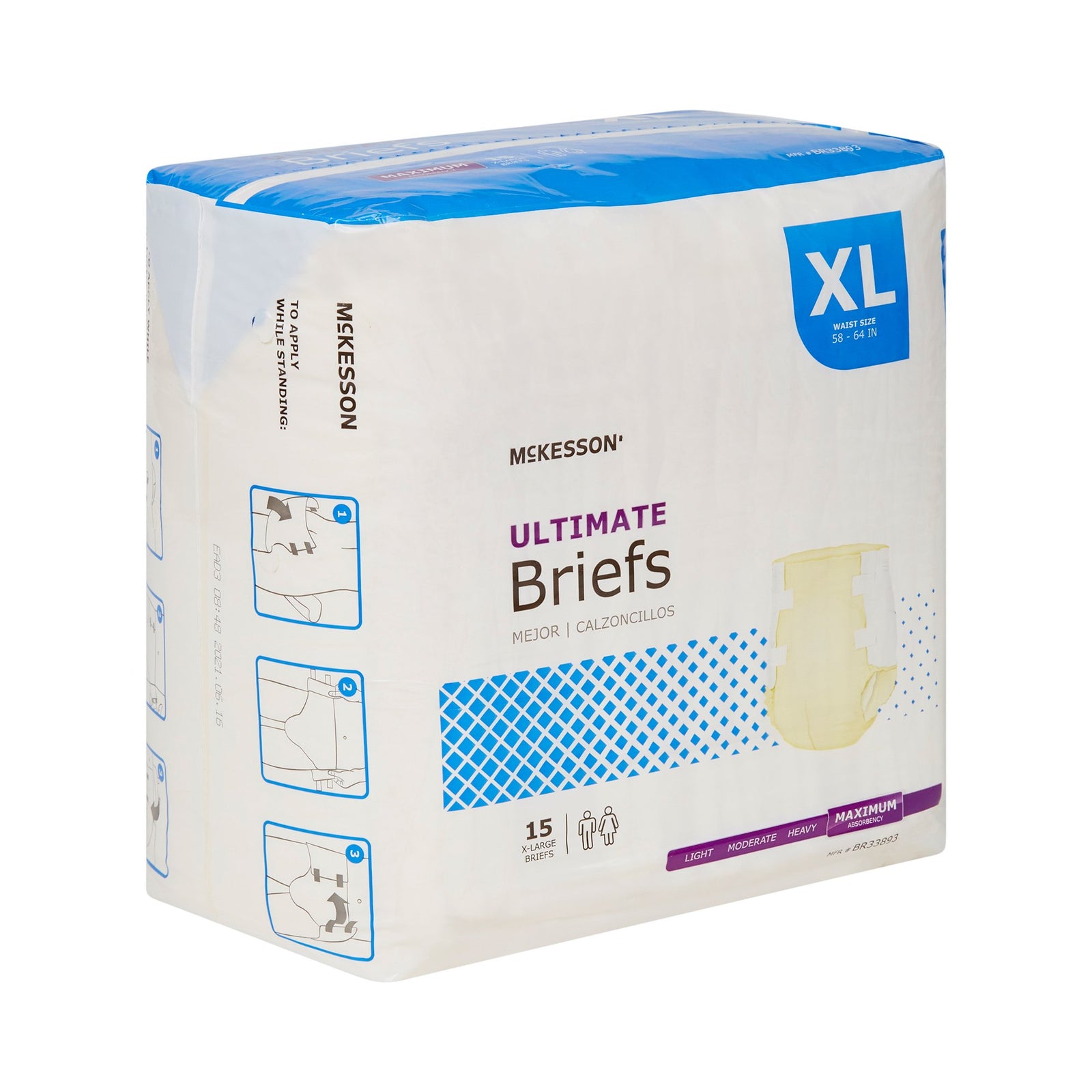 McKesson Ultimate Incontinence Briefs - X-Large, Heavy Absorbency