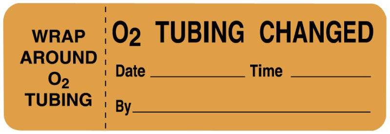 UAL Oxygen Tubing Change Date/Time Label 1 x 3 Inch