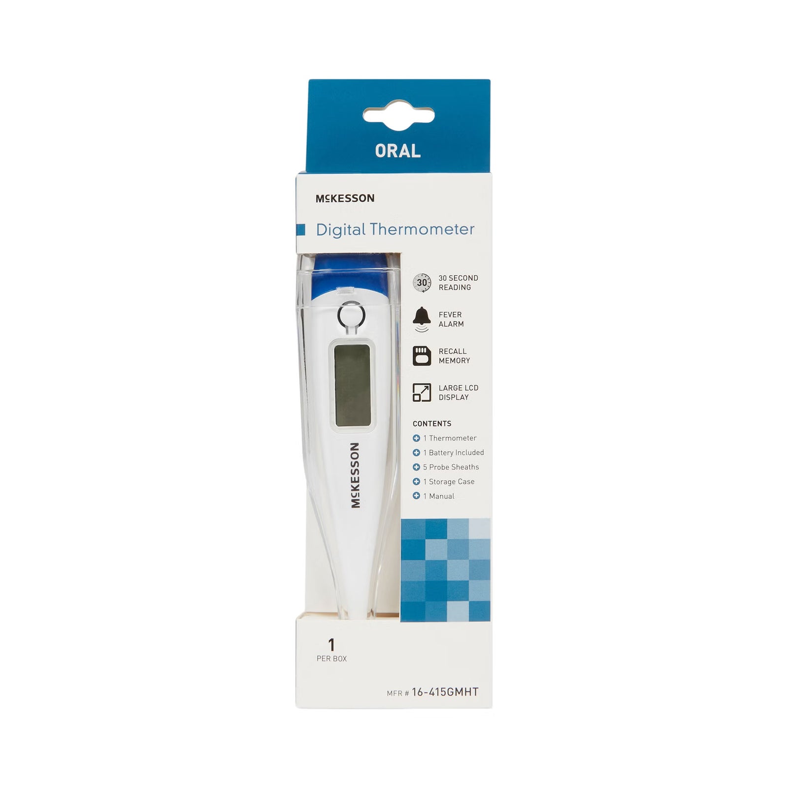 McKesson 16-415GMHT Large-Display Rigid-Tip Digital Oral Thermometer